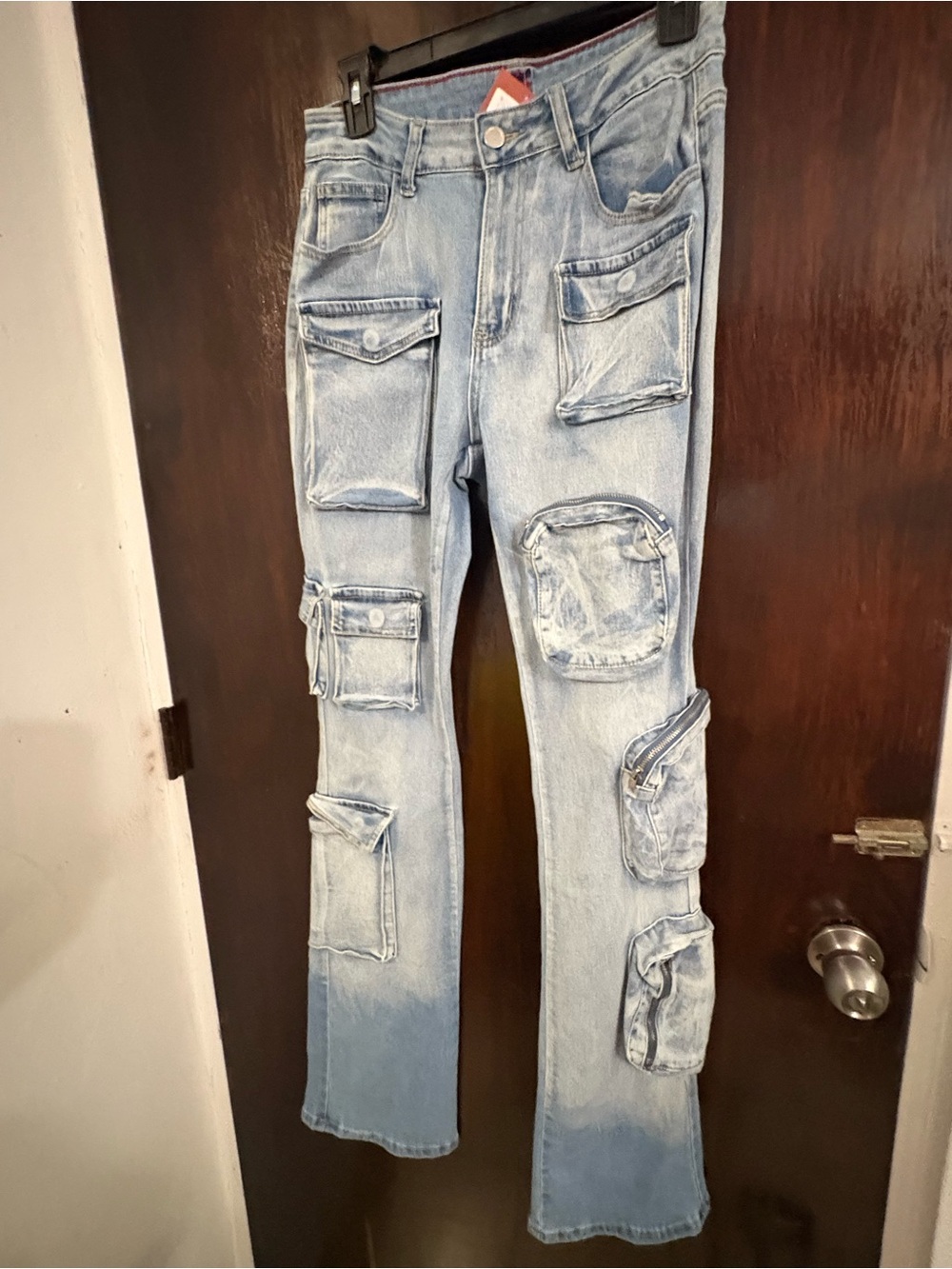 Bundle 2 for $30. Light Wash Cargo Pocket Straight Leg Jeans - Women. Size M.